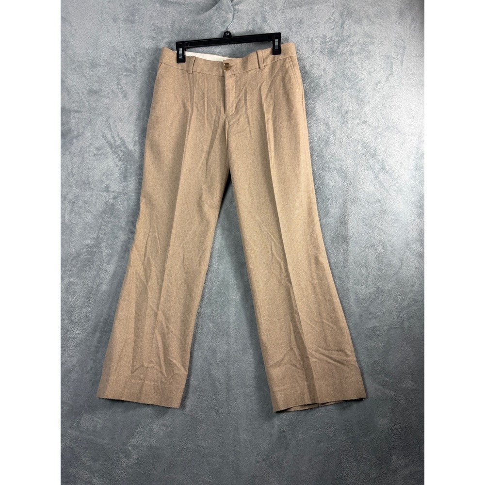 Banana Republic Womens 10P Tan Dress Pants Martin Fit Wool Herringbone Office